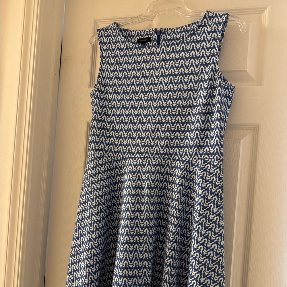 Talbots Blue and White Patterned Dress
